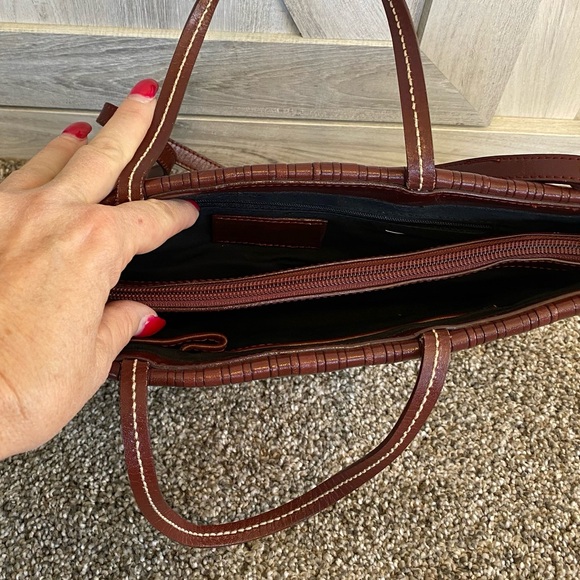 Vintage CEM Brown Leather 80's/90's Shoulder Handled Crossbody Handbag - Picture 12 of 14